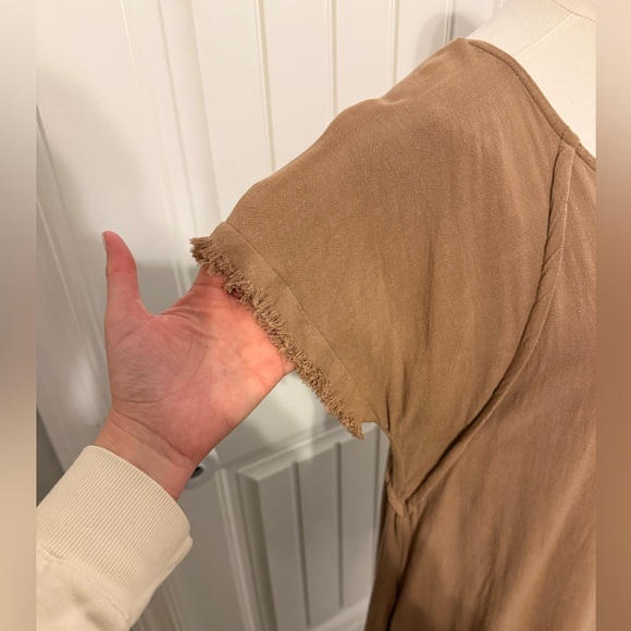 Umgee Tan High-Low Fringe Hem Dress - Picture 5 of 11